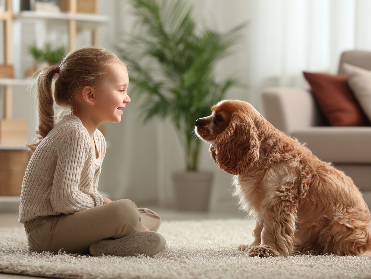 girl with cocker spaniel