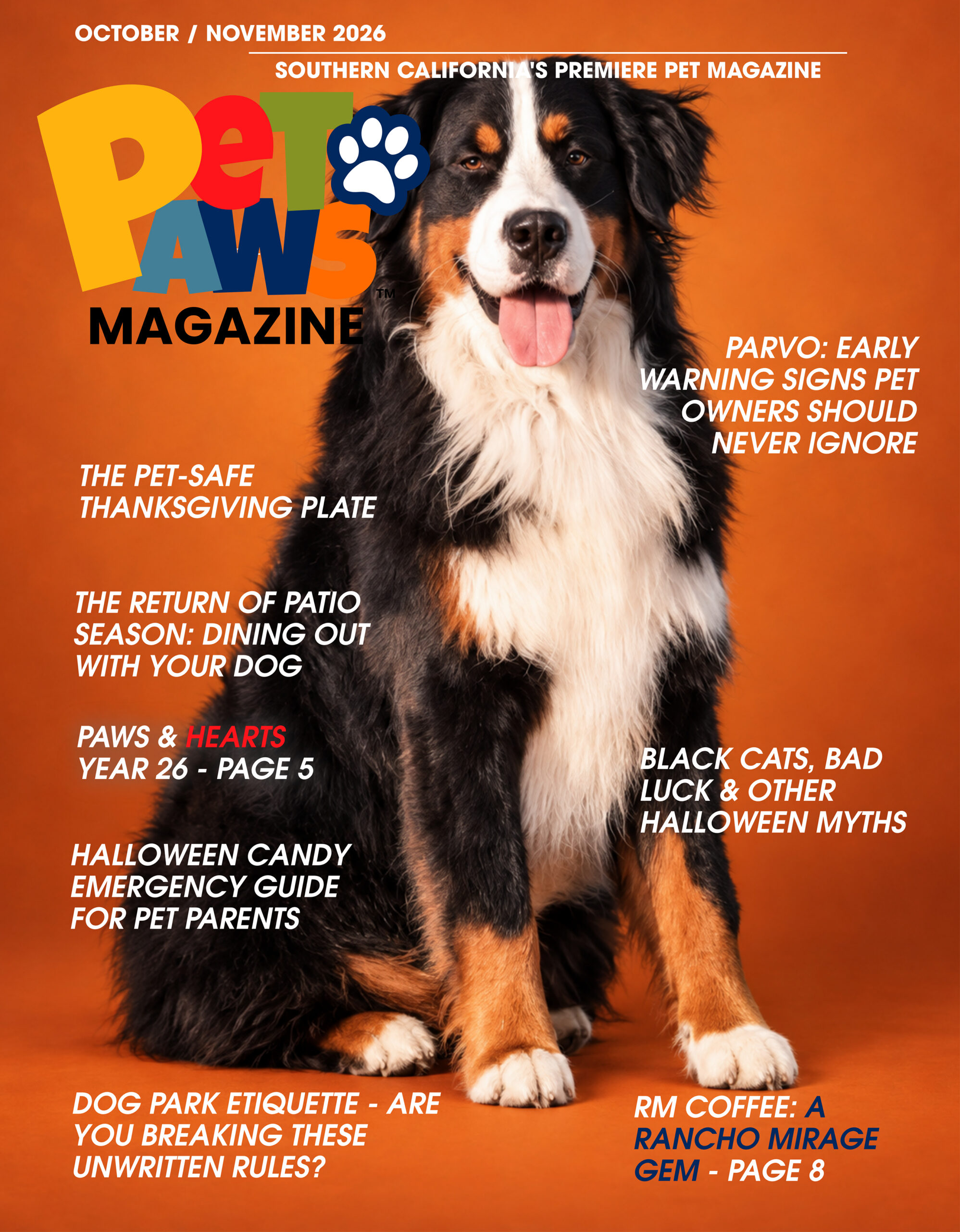 Pet Paws Magazine October November 2026 Cover