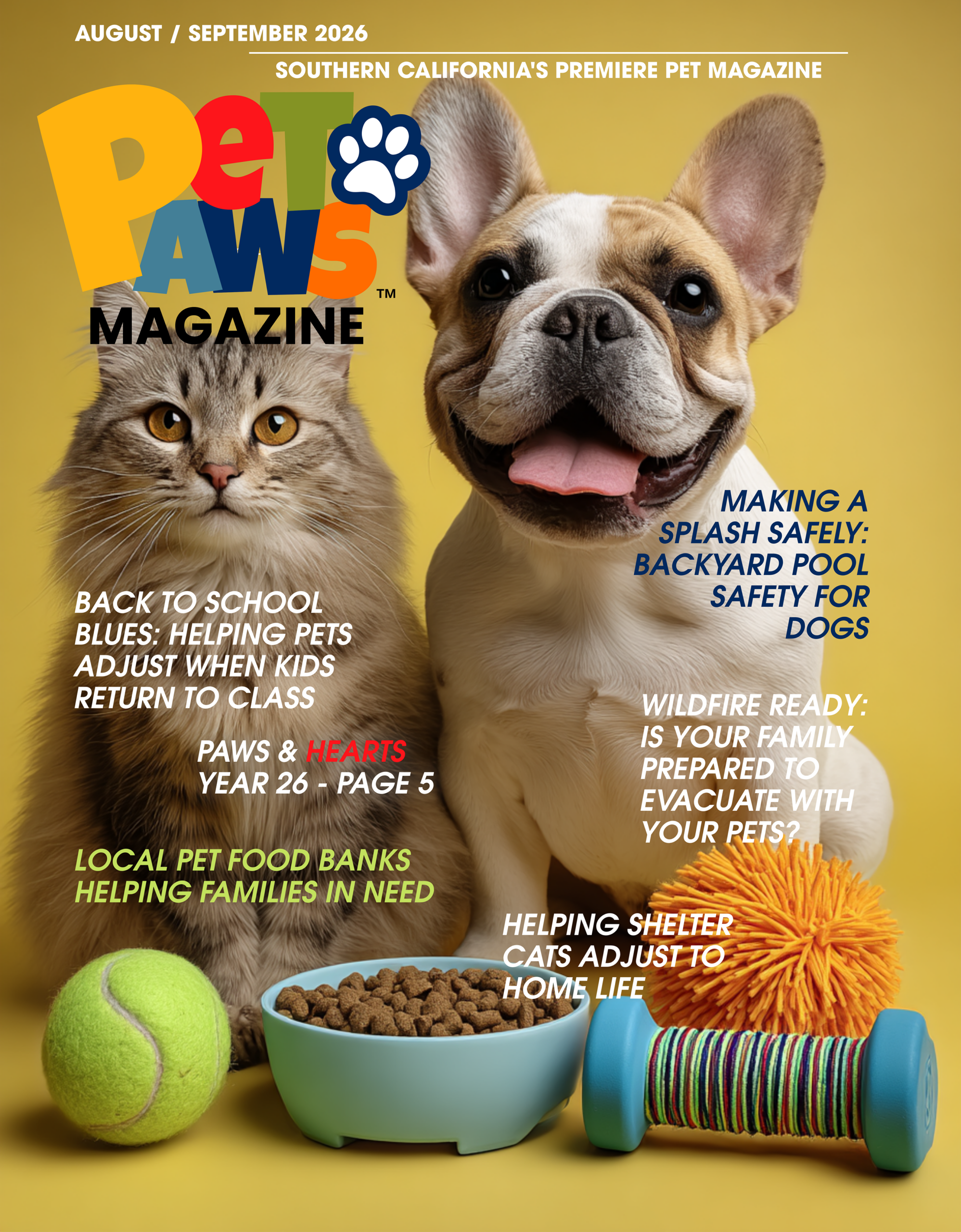 Pet Paws Magazine August September 2026 Cover