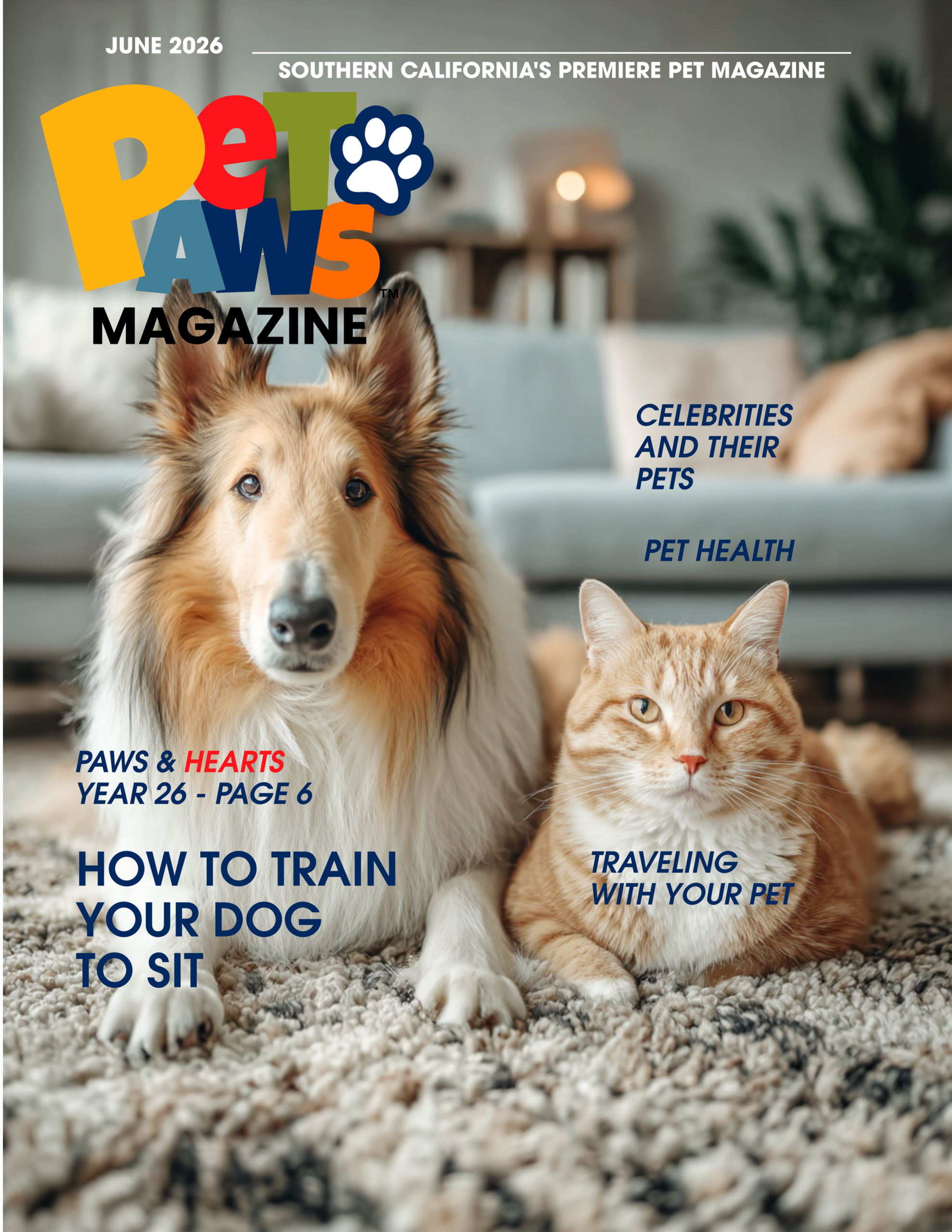 Pet Paws Magazine June July 2026 Cover